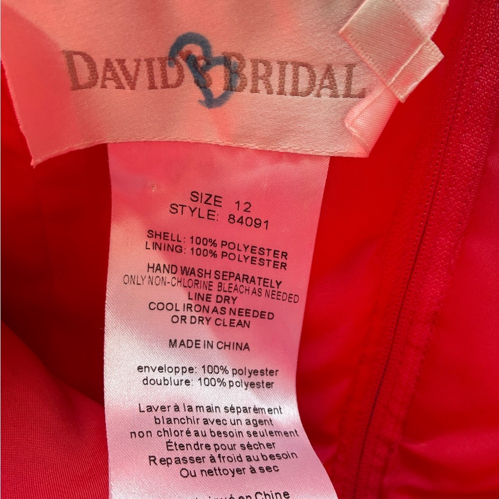 David's Bridal Vibrant Red Gown